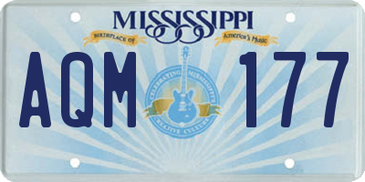 MS license plate AQM177