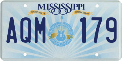 MS license plate AQM179