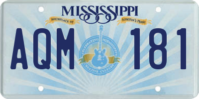 MS license plate AQM181