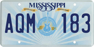 MS license plate AQM183
