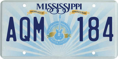 MS license plate AQM184