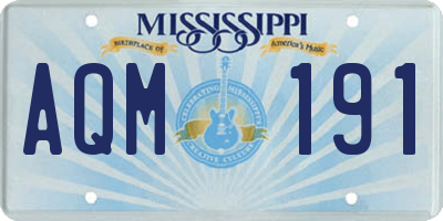 MS license plate AQM191