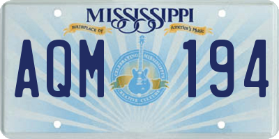 MS license plate AQM194