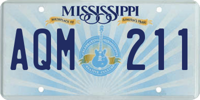 MS license plate AQM211