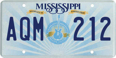 MS license plate AQM212