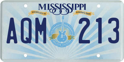 MS license plate AQM213