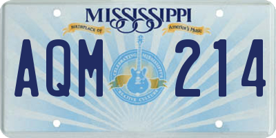 MS license plate AQM214