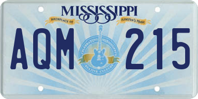MS license plate AQM215