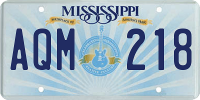 MS license plate AQM218