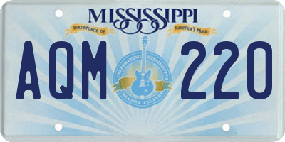 MS license plate AQM220