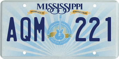 MS license plate AQM221