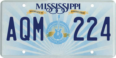 MS license plate AQM224