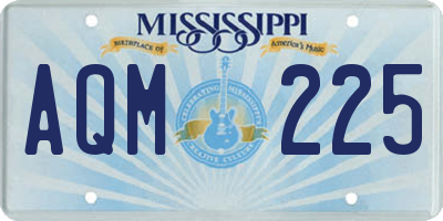 MS license plate AQM225