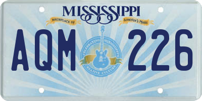 MS license plate AQM226