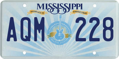 MS license plate AQM228