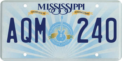 MS license plate AQM240