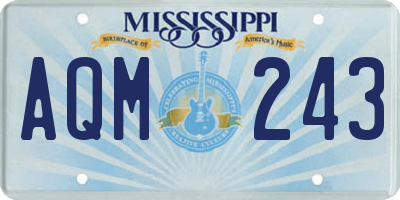 MS license plate AQM243