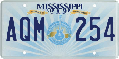 MS license plate AQM254