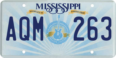 MS license plate AQM263