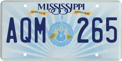 MS license plate AQM265