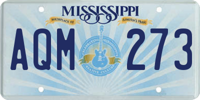 MS license plate AQM273