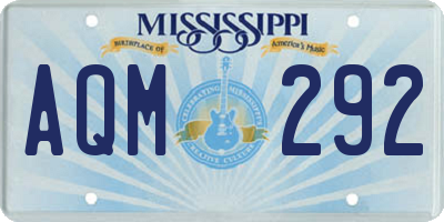 MS license plate AQM292
