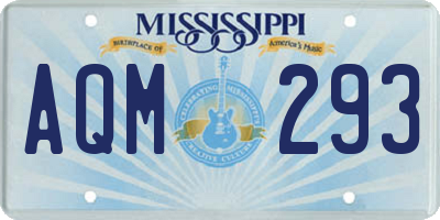 MS license plate AQM293