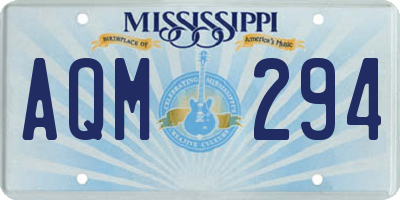 MS license plate AQM294