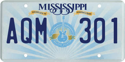 MS license plate AQM301