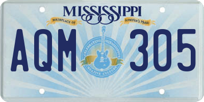 MS license plate AQM305