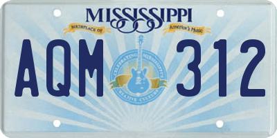 MS license plate AQM312