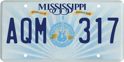 MS license plate AQM317
