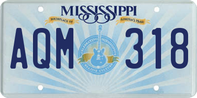 MS license plate AQM318