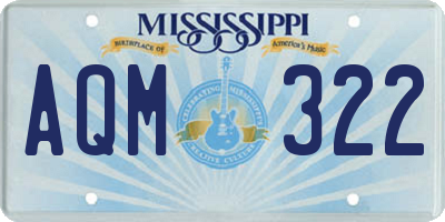 MS license plate AQM322