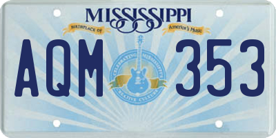 MS license plate AQM353