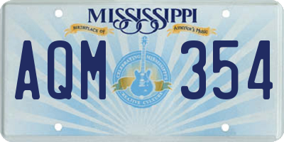 MS license plate AQM354