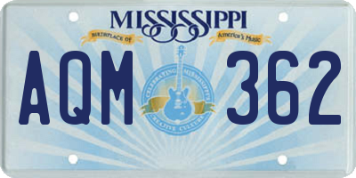 MS license plate AQM362