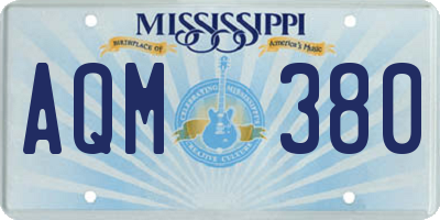 MS license plate AQM380