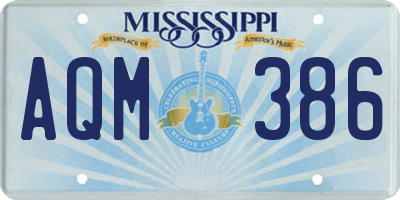 MS license plate AQM386
