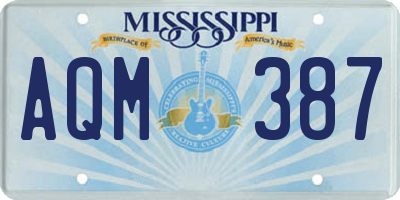 MS license plate AQM387