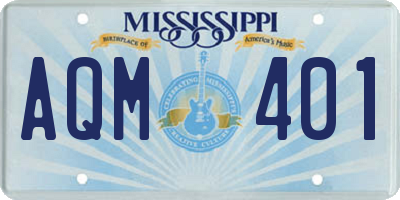 MS license plate AQM401