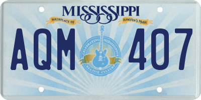 MS license plate AQM407