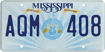 MS license plate AQM408