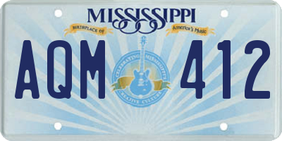 MS license plate AQM412