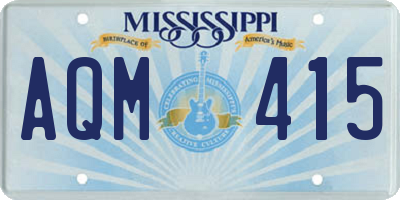 MS license plate AQM415