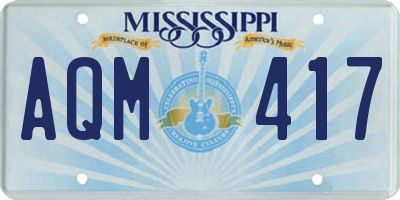 MS license plate AQM417