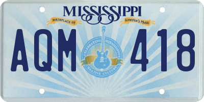 MS license plate AQM418