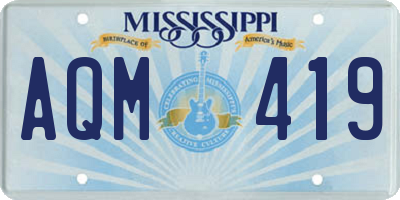 MS license plate AQM419