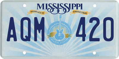 MS license plate AQM420