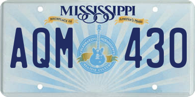MS license plate AQM430